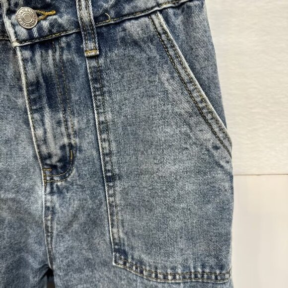 Women's Size XS Jeans Wide Leg High Waisted Medium Wash Y2K Denim - Picture 2 of 5